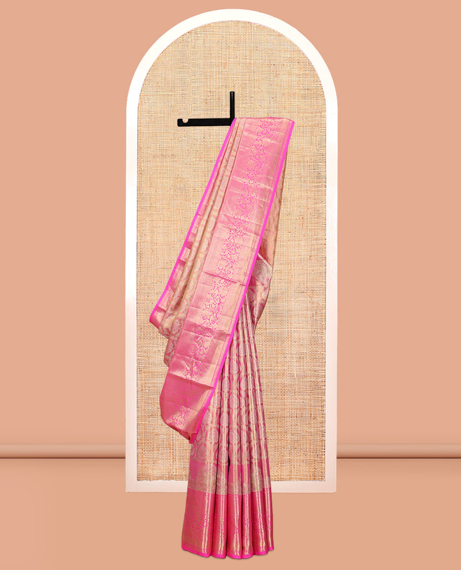 Pink Kanchipuram Tissue Silk Saree