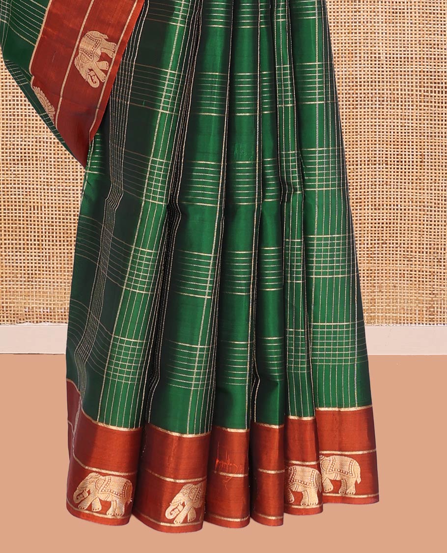 Green Mayuri Lite Silk Mix Saree