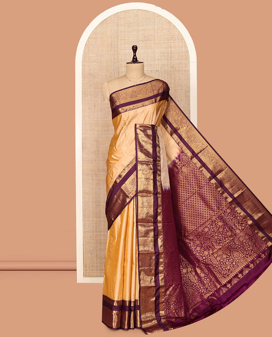 Sandal Zari Design Gift Saree
