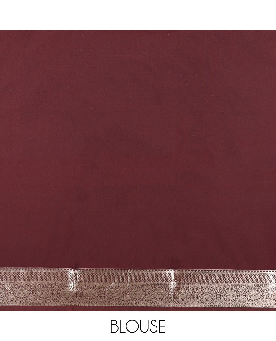 Yellow Budget Silk Saree, Mesmerized with Zari Buttas, Complemented by a Contrast Traditional Border, Pallu of Diagonal Stripes, and a Contrast Blouse