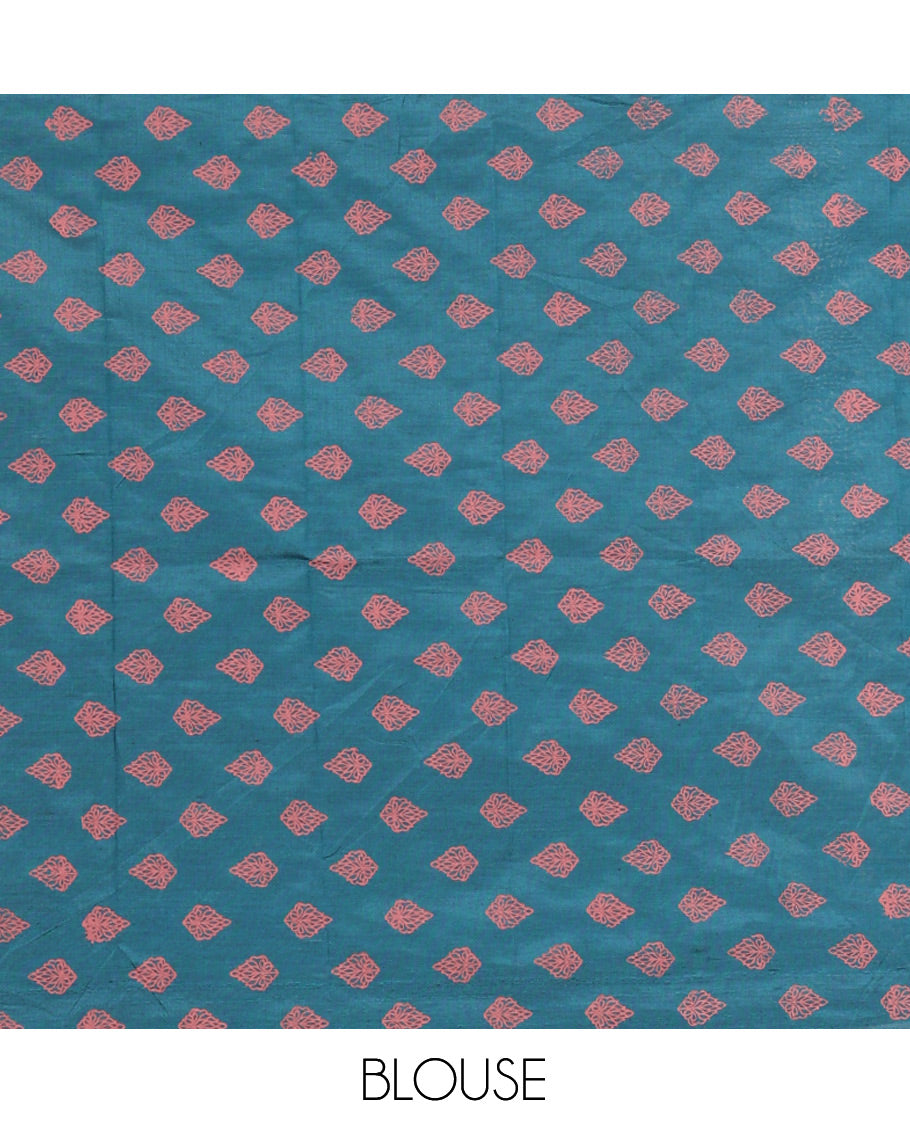 Borderless Onion Pink Plain South Cotton Saree