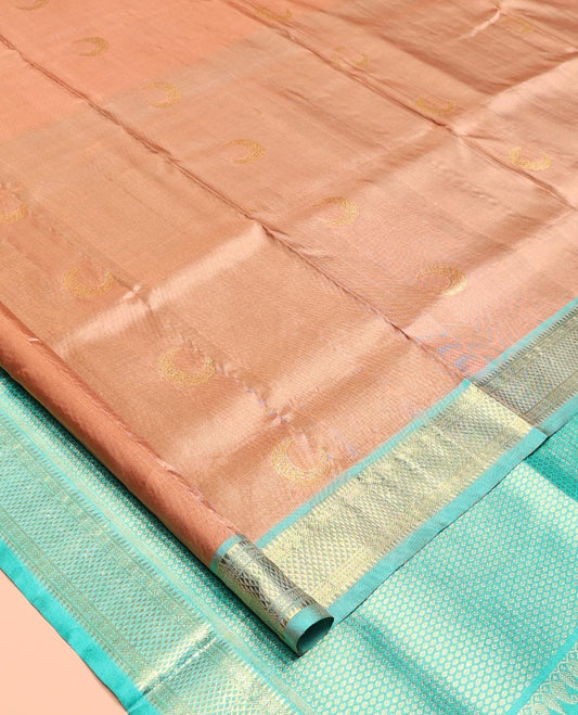 Peach Venkatagiri Silk Saree