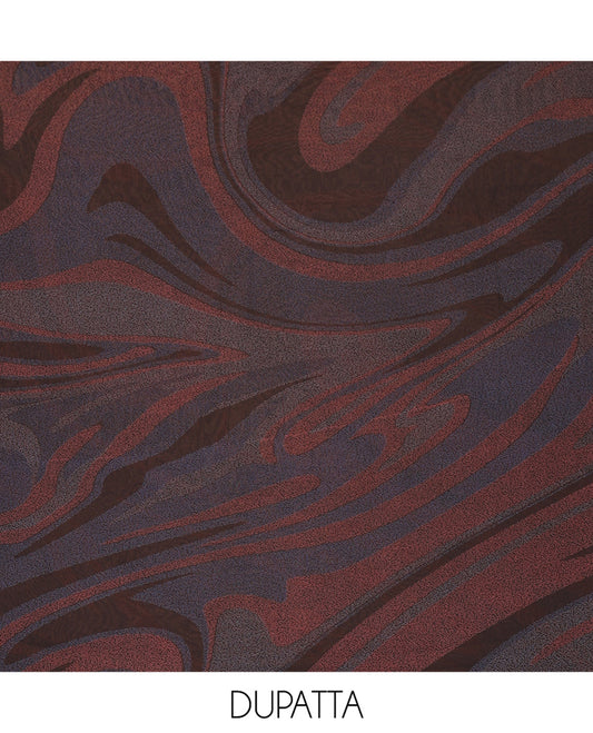 Black and Blue Material Chudidhar Set Adorned with Patch Neck and Sequins Embroidered Vichitra Silk Top, Plain Santoon Bottom, and Vichitra Silk Abstract Printed Dupatta