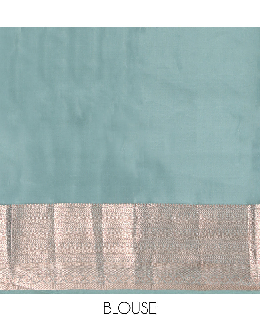 Grey Checked Vasundhara Lite Silk Mix Saree, a Traditional Zari Border, Jaal Pallu, a Matching Blouse