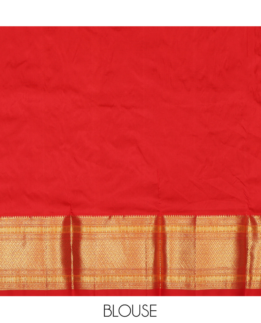 Baby Pink Pure Silk Navarathna Pavadai Material Set