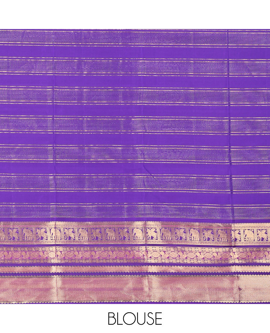 Pink Vasundhara Lite Silk Mix Saree, Sparsely Woven with Zari Butta Enclosed Checks, a Contrast Border of Neli, Kuthirai, Yaanai, Rudraksham, Mayil, and Kuyil Kann Designs, Grand Pallu, and a Contrast Blouse
