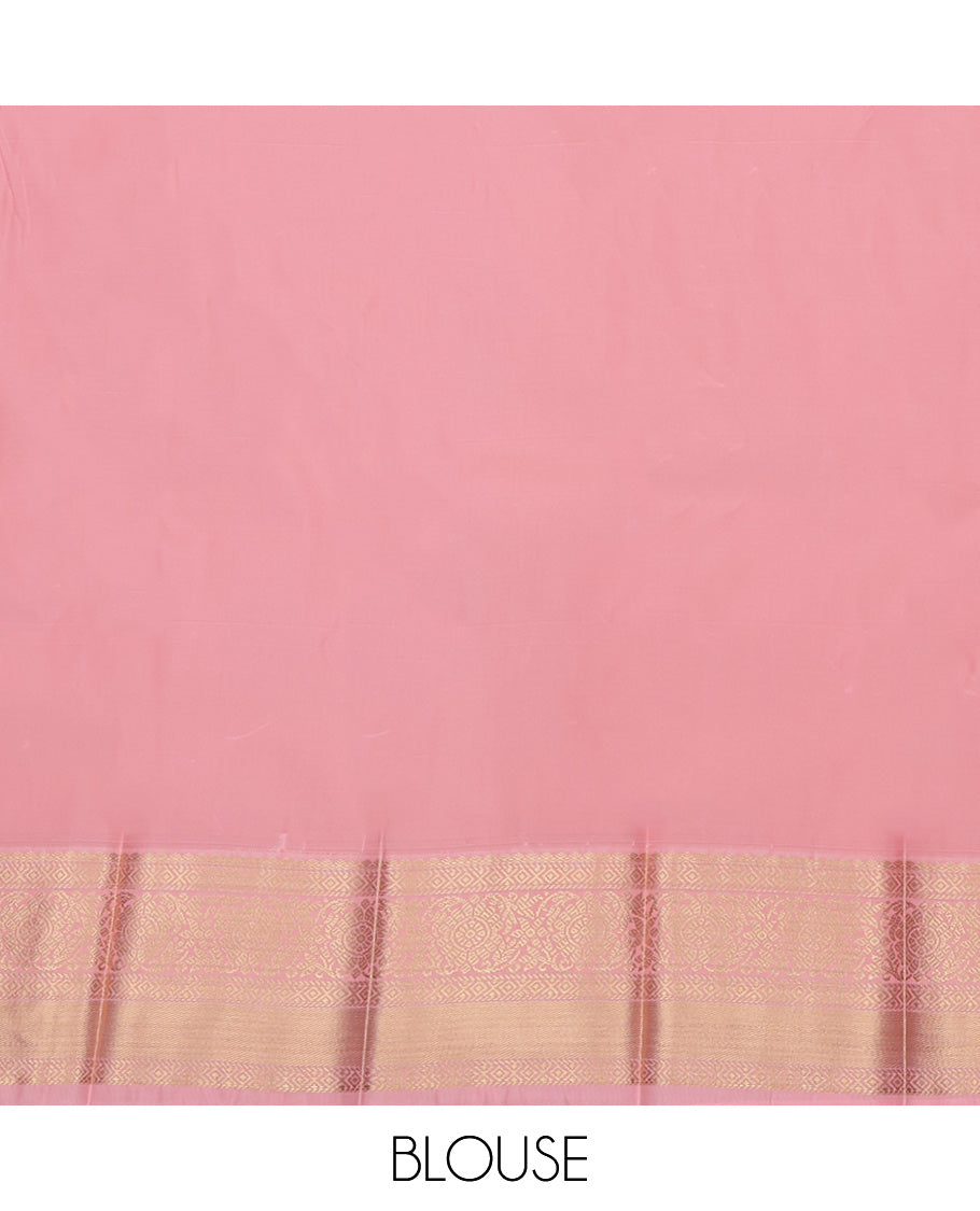 Orange Checks Budget Silk Saree
