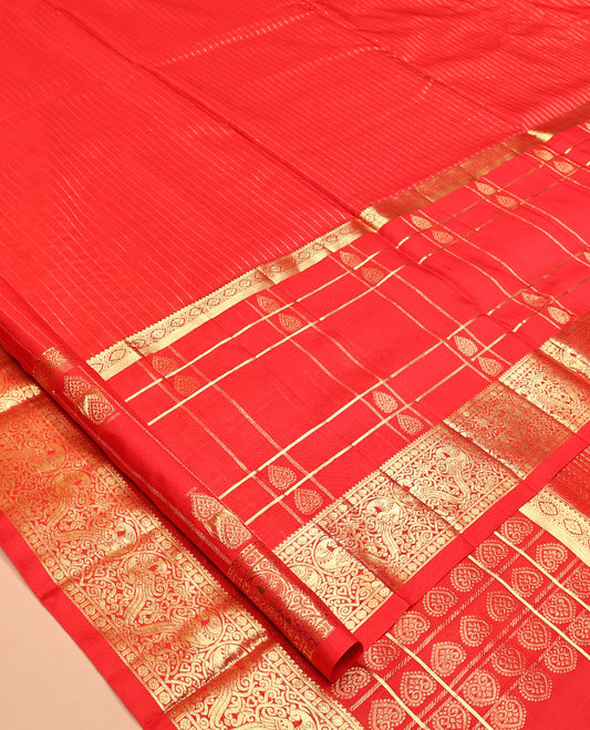 Red Venkatagiri Silk Saree