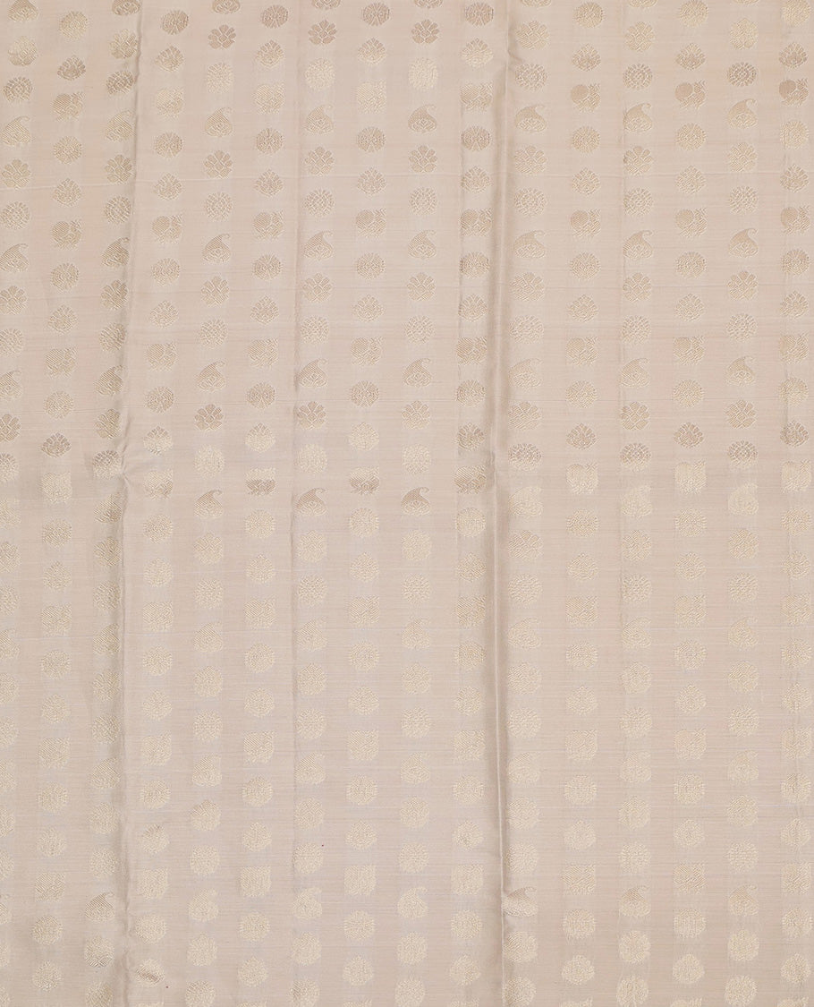 Cream Pure Silk Navarathna Pavadai Material Set