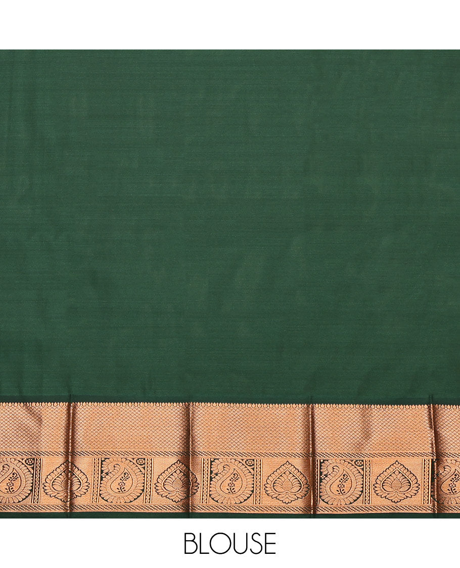 Pink Budget Silk Saree, Delicately Woven with Jacquard, Complemented by a Contrast Traditional Zari Border, Grand Pallu, and a Contrast Blouse