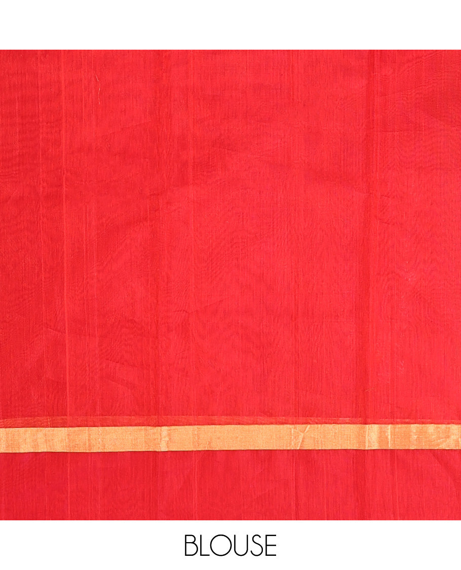 Sandal Zari Butta Silk Cotton Saree