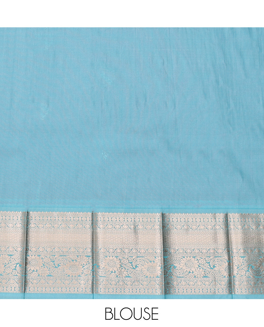 Pink Budget Silk Saree, Beautified with Zari Buttas, Complemented by Contrast Traditional Zari Border, Grand Pallu, and a Contrast Blouse
