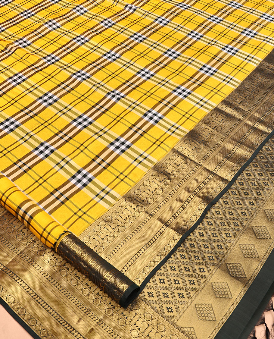 Yellow-Green Vasundhara Lite Silk Saree