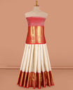 Cream Pure Silk Navarathna Pavadai Material Set