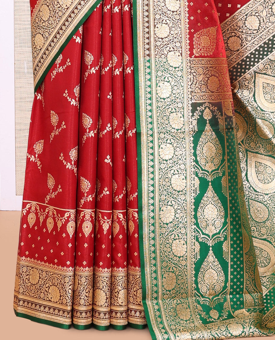 Red Banaras Nylon Saree
