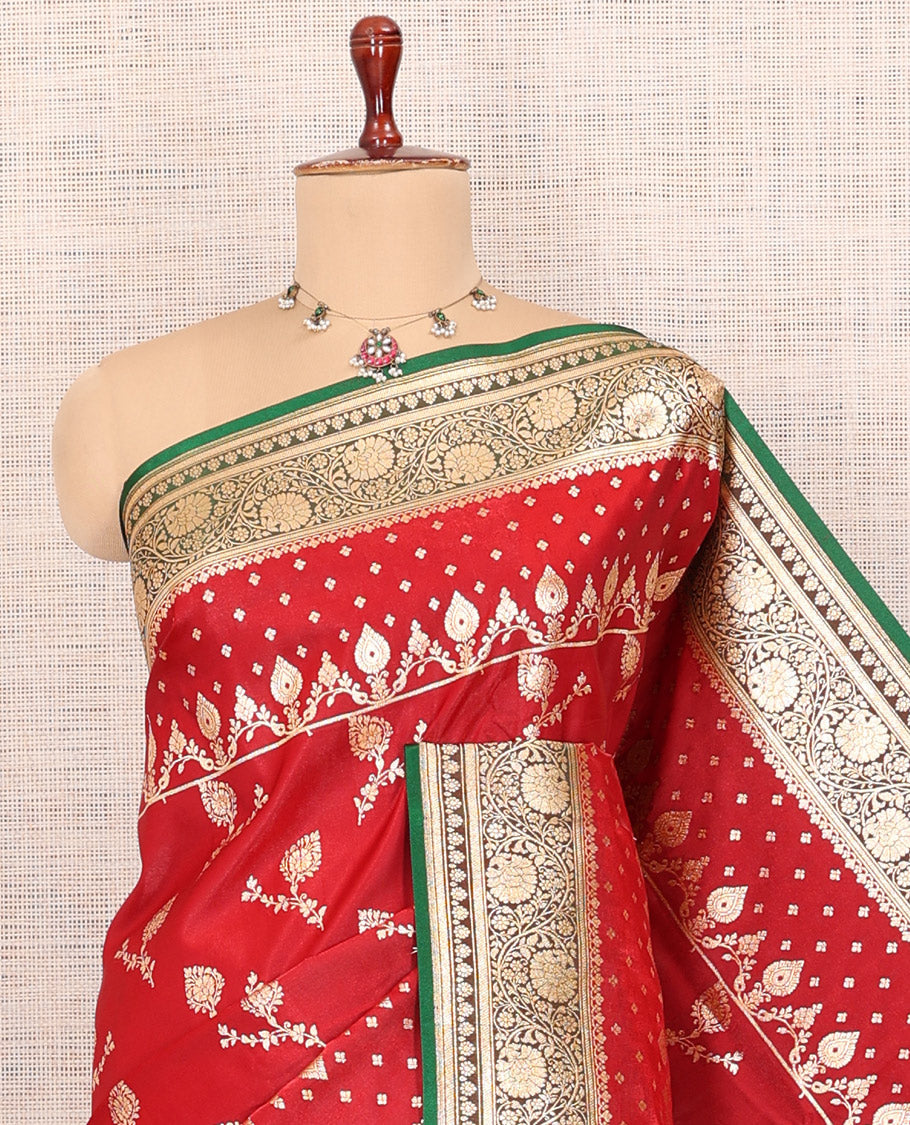 Red Banaras Nylon Saree