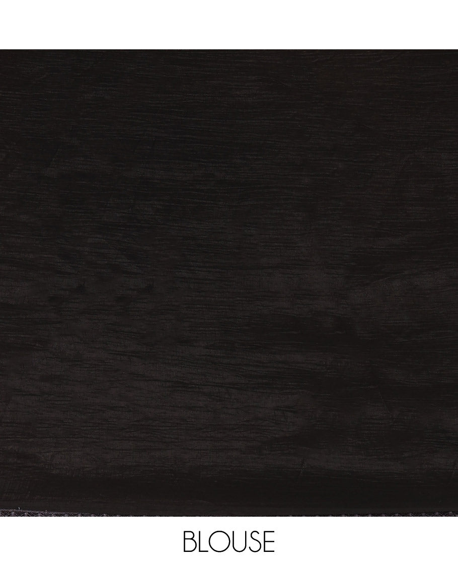 Black Fendi Crush Chiffon Saree