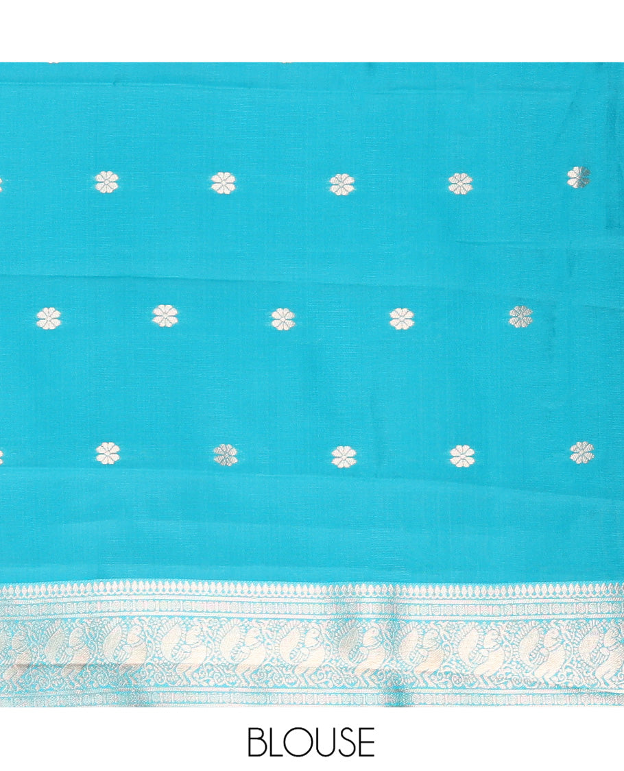 Maroon Kanchi Silk Saree Features Mayil-Chakram Buttas, a Contrast Traditional Border, Jaal Pallu, and a Contrast Blouse