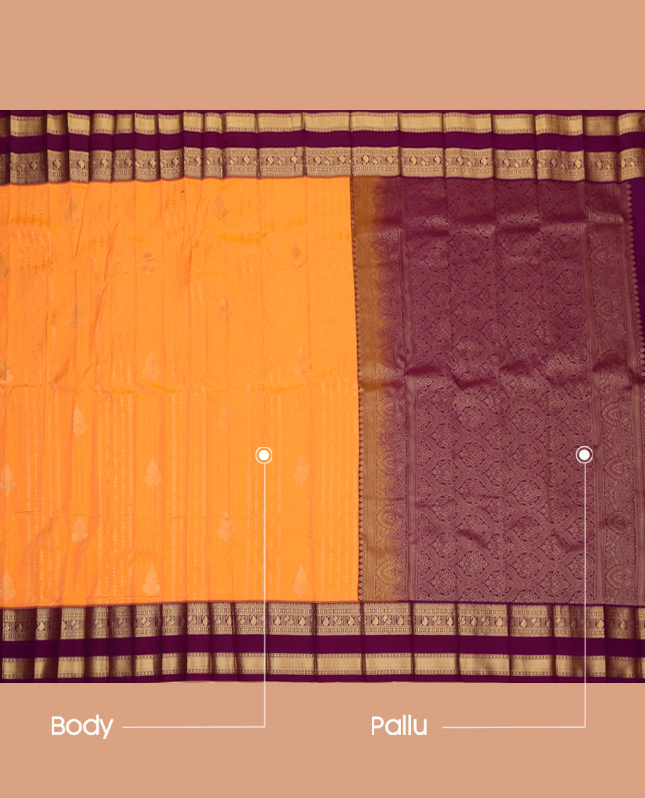 Orange Budget Silk Saree