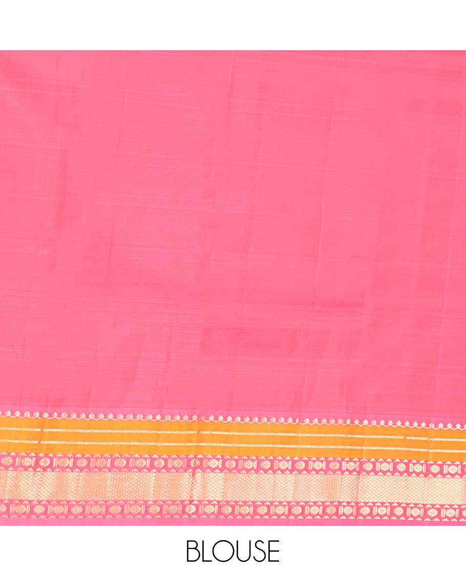 Green Vasundhara Lite Silk Mix Saree, Sparsely Woven with Iruthalai Pakshi Buttas All Over Its Body, Complemented by Contrast Border of Salngai, Banaras, Kamalam, and Mayil Kann Designs, Grand Jaal Pallu and Paired with a Contrast Blouse
