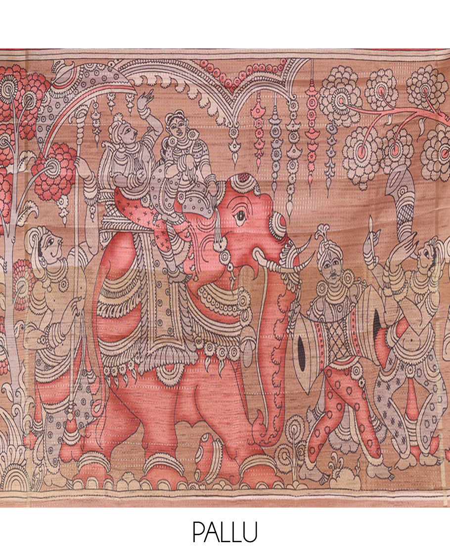 Rust Fancy Tussar Saree