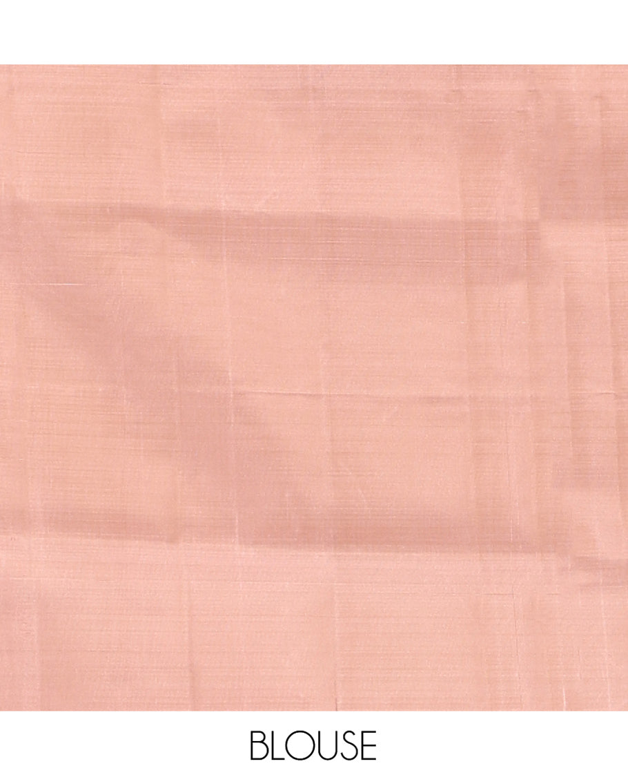 Orange Mayuri Lite Silk Mix Saree, Gleamed Up with Zari Buttas on Its Body, Complemented by a Contrast Border, Pallu of Intricate Designs, and Paired with a Contrast Blouse