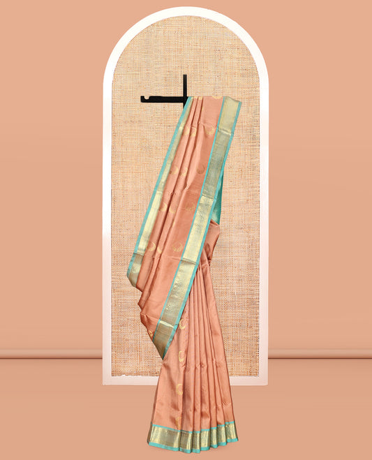 Peach Venkatagiri Silk Saree