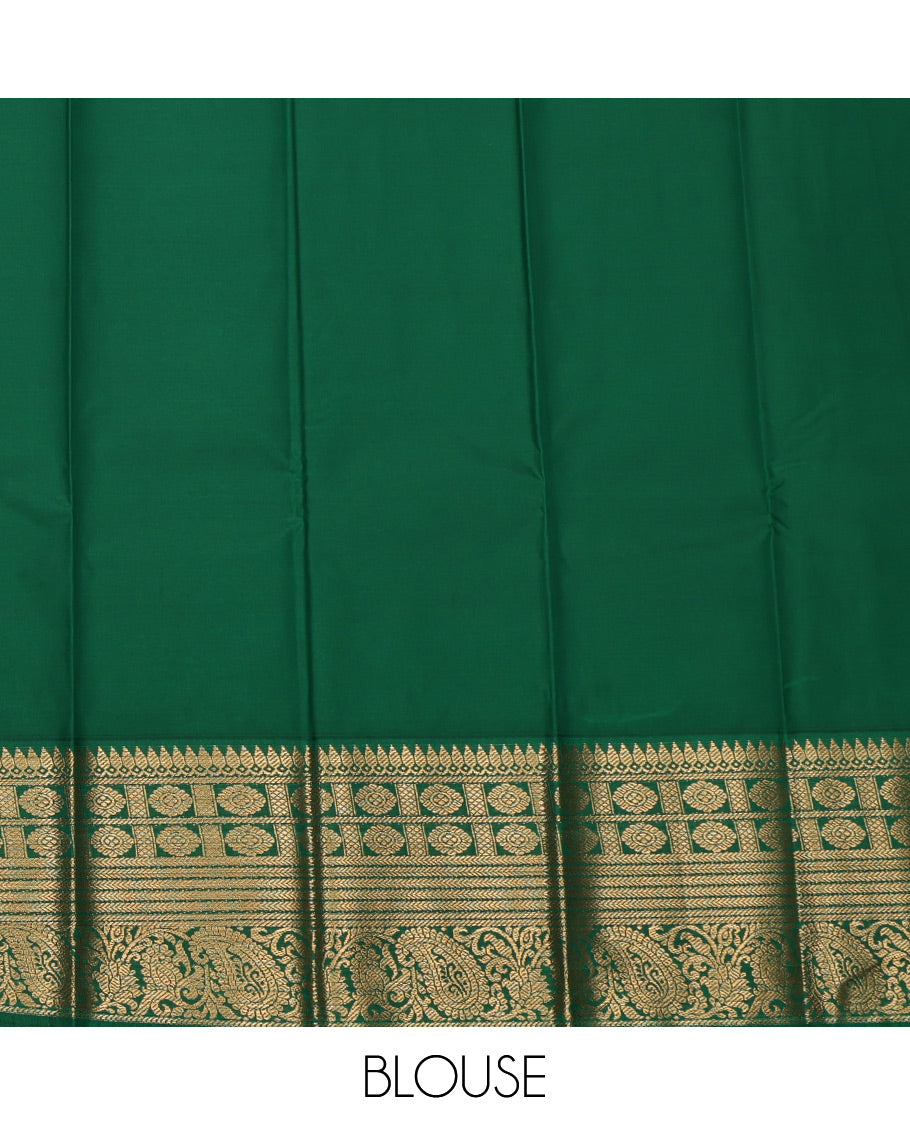 Pink Budget Silk Saree, Woven with Zari Buttas All Over Its Body, Complemented by a Contrast Traditional Zari Border, Grand Jaal Pallu, and Paired with a Contrast Blouse