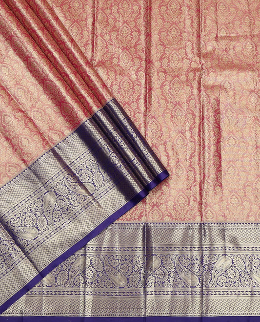 Peach Art Silk Pavadai Material Set