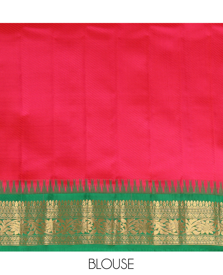 Apple Green Gadwal Silk Saree