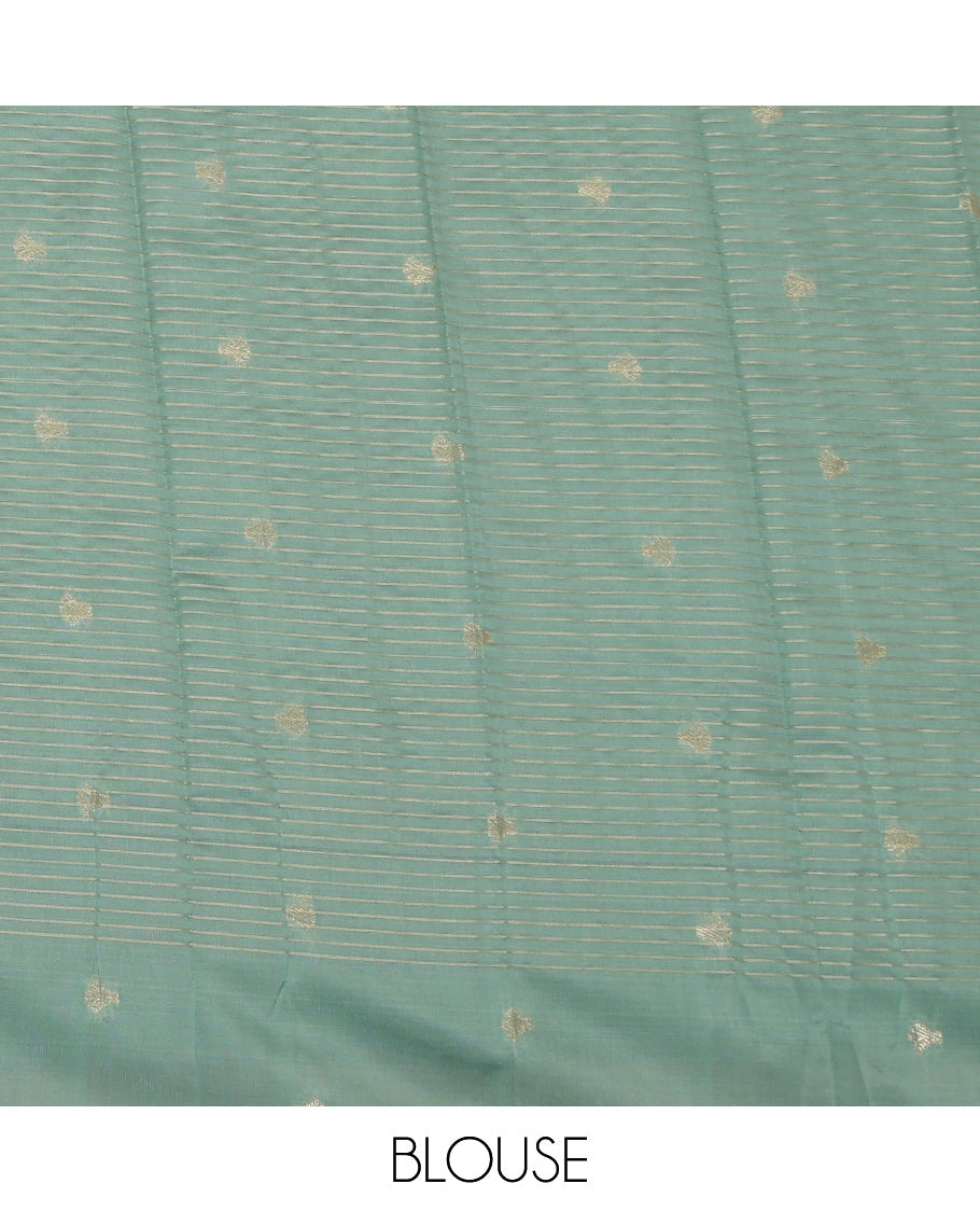 Wine Litchi Saree, Woven with Zari Buttas and Checks, a Contrast Traditional Zari Border, Grand Pallu, and a Contrast Blouse