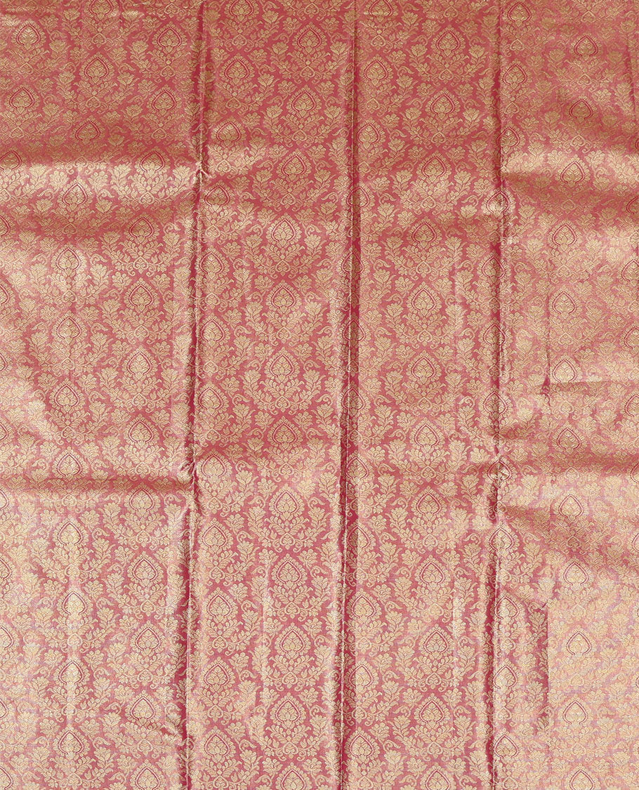 Peach Art Silk Pavadai Material Set