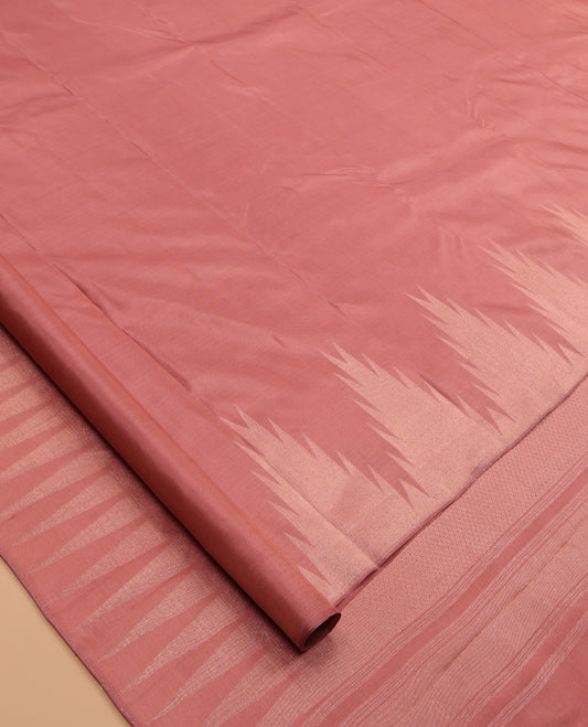 Pink Plain Kanchipuram Silk Saree
