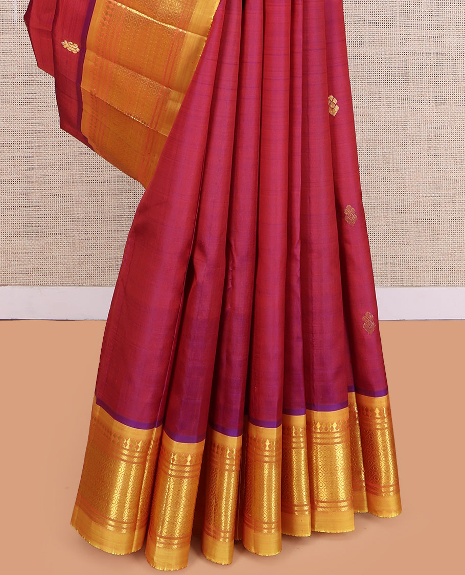 Red Contrast Kanchipuram Silk Saree