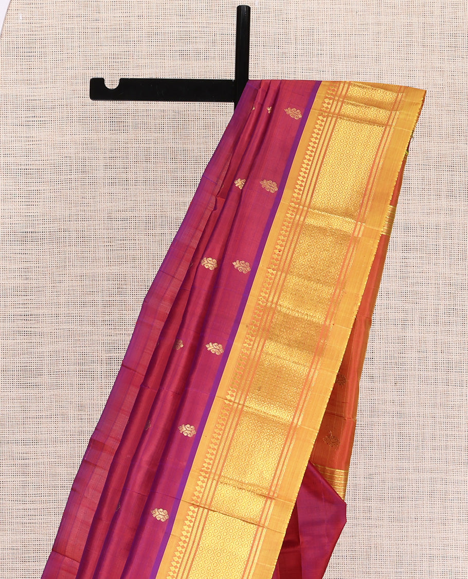 Red Contrast Kanchipuram Silk Saree