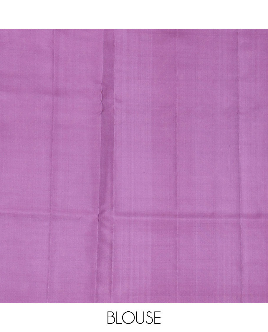 Borderless lavender zari buttas soft silk saree, zari pallu of mayil kann designs