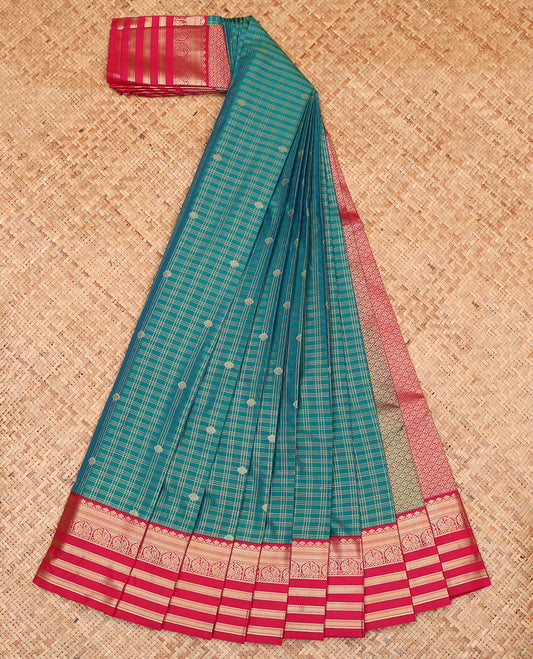 Peacock Color Budget Silk Saree