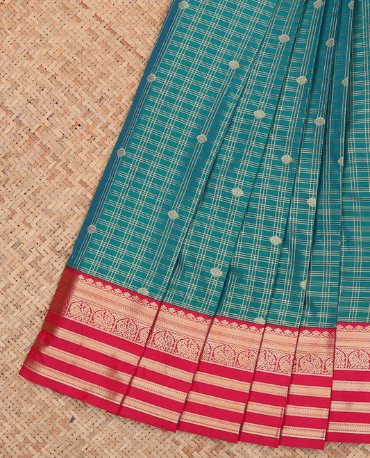 Peacock Color Budget Silk Saree