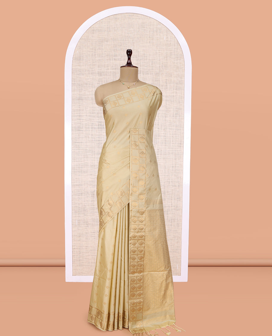 Off-White Budget Silk Saree