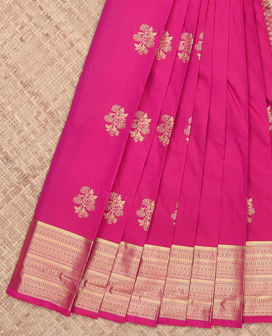 Pink Floral Butta Budget Silk Saree