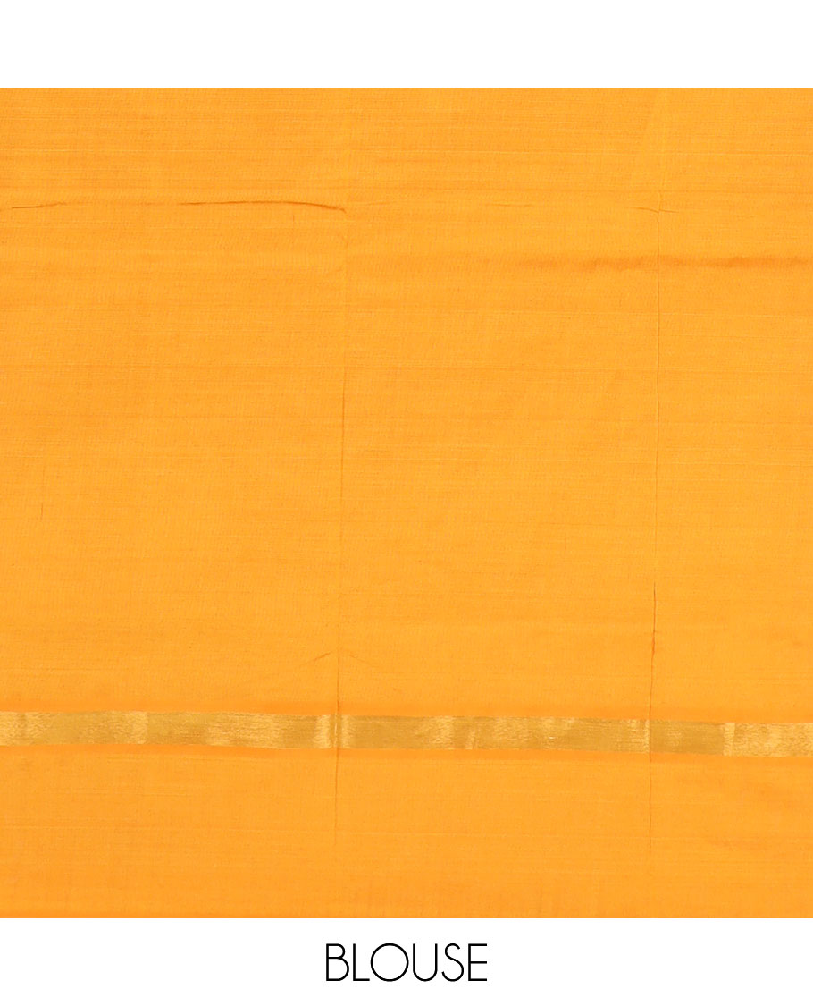 Grey plain ploy cotton saree, contrast plain border, and plain pallu