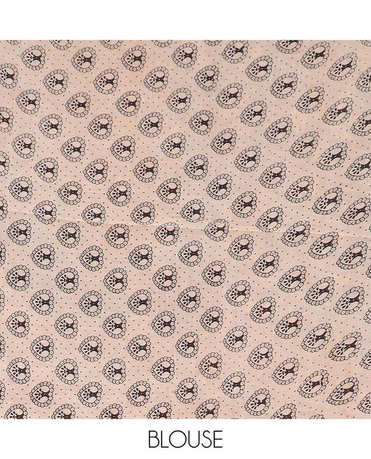 Red floral vine machine printed kalamkari cotton saree, contrast floral creeper printed border, and pallu of floral, and peacock print