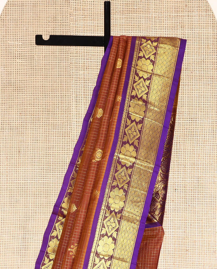 Rust Kanchipuram Silk Saree