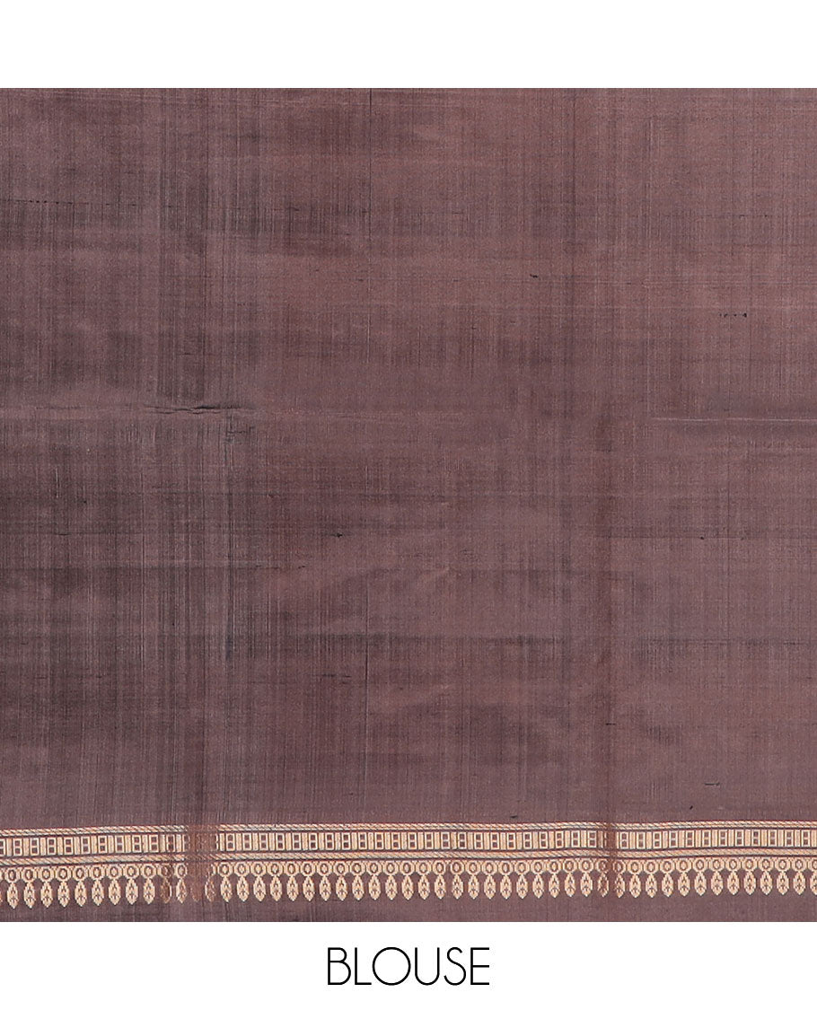 Ink blue zari design soft silk saree, contrast zari design border & pallu of intricate designs
