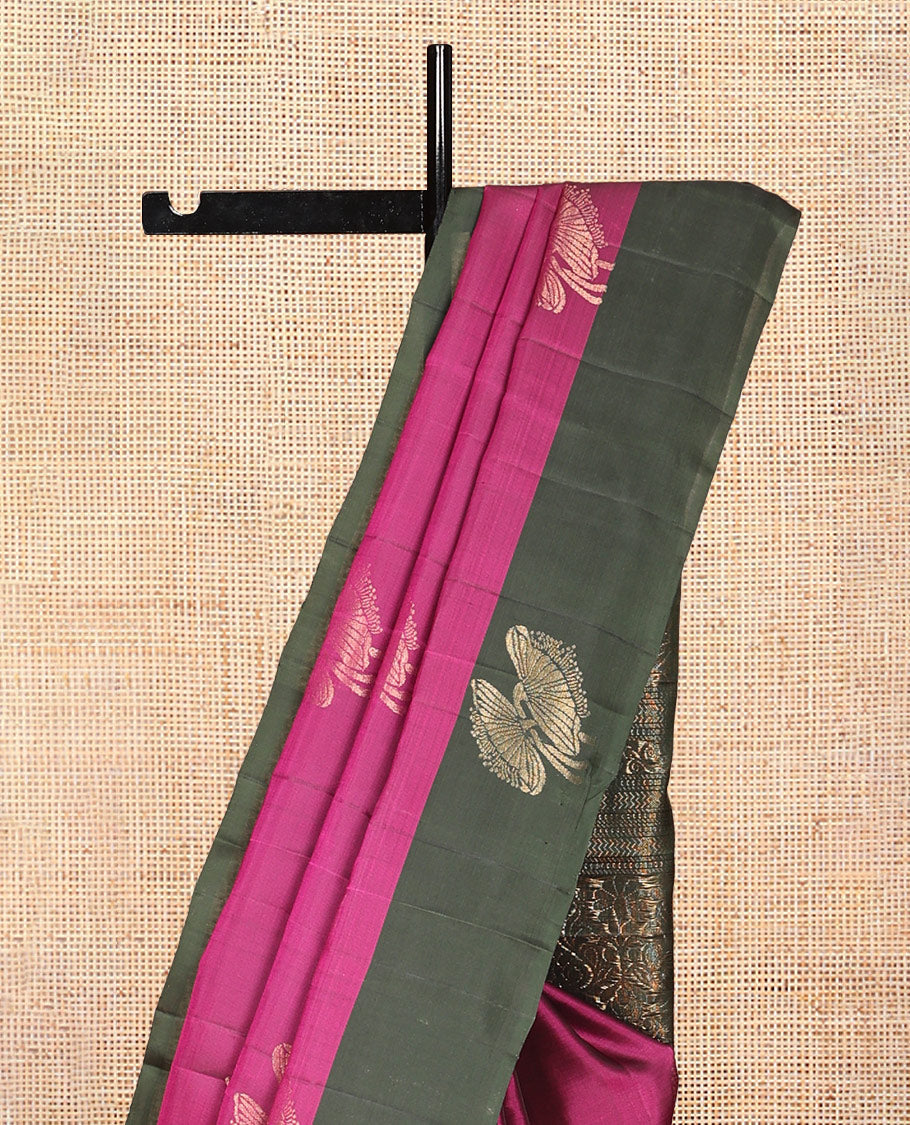 Magenta Mayuri Lite Silk Mix Saree