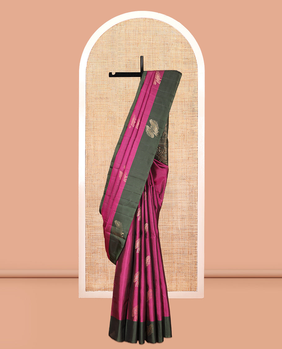 Magenta Mayuri Lite Silk Mix Saree