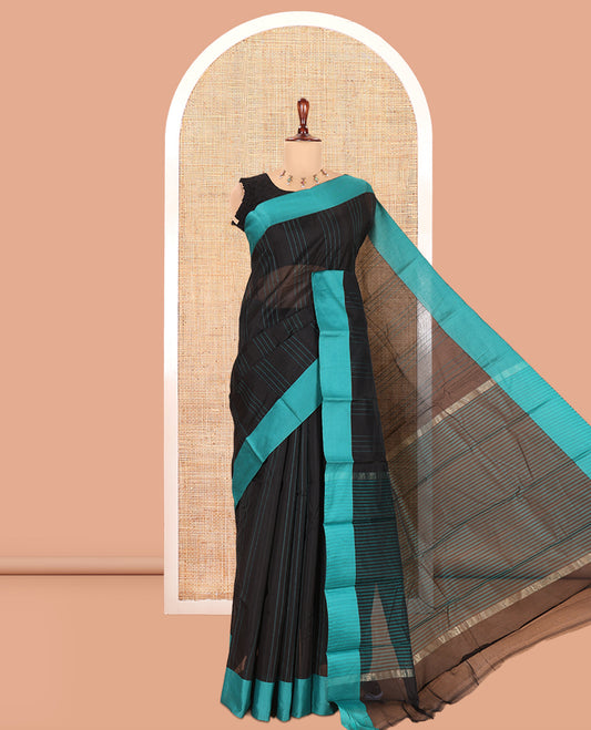 Black Semi-Silk Cotton Saree