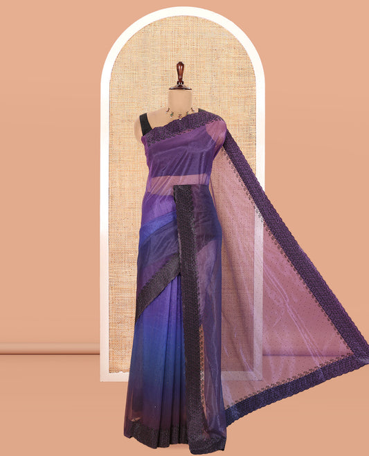 Violet Twill Net Saree
