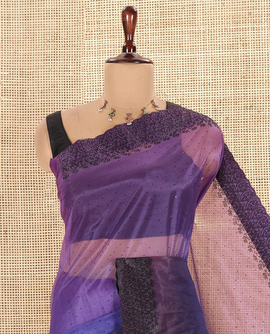 Violet Twill Net Saree