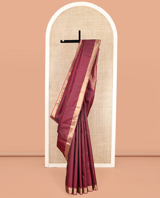 Red Zari-Checked Vasundhara Lite-Silk Mix Saree, Complemented by a Contrast Traditional Zari Border, Intricate Pallu, and a Contrast Blouse
